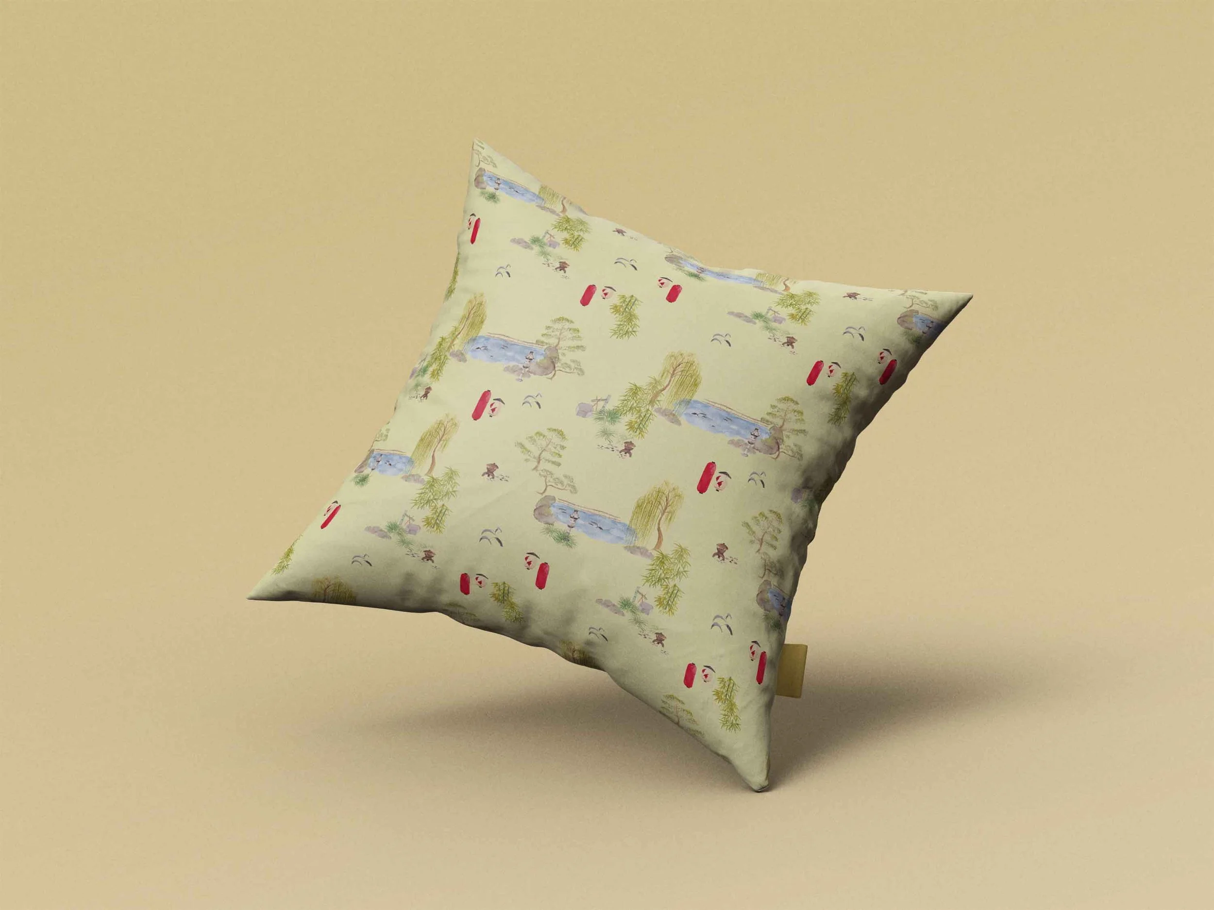Japanese Garden Pattern butter PILLOW mock.jpg