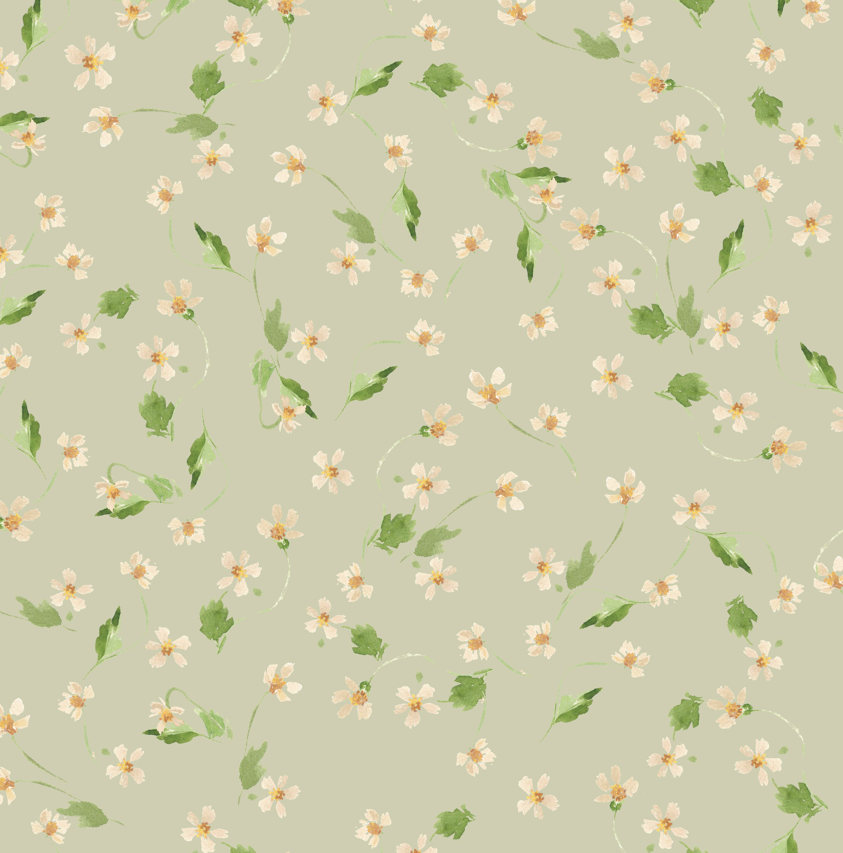 wild flowers tossed cottagecore pattern