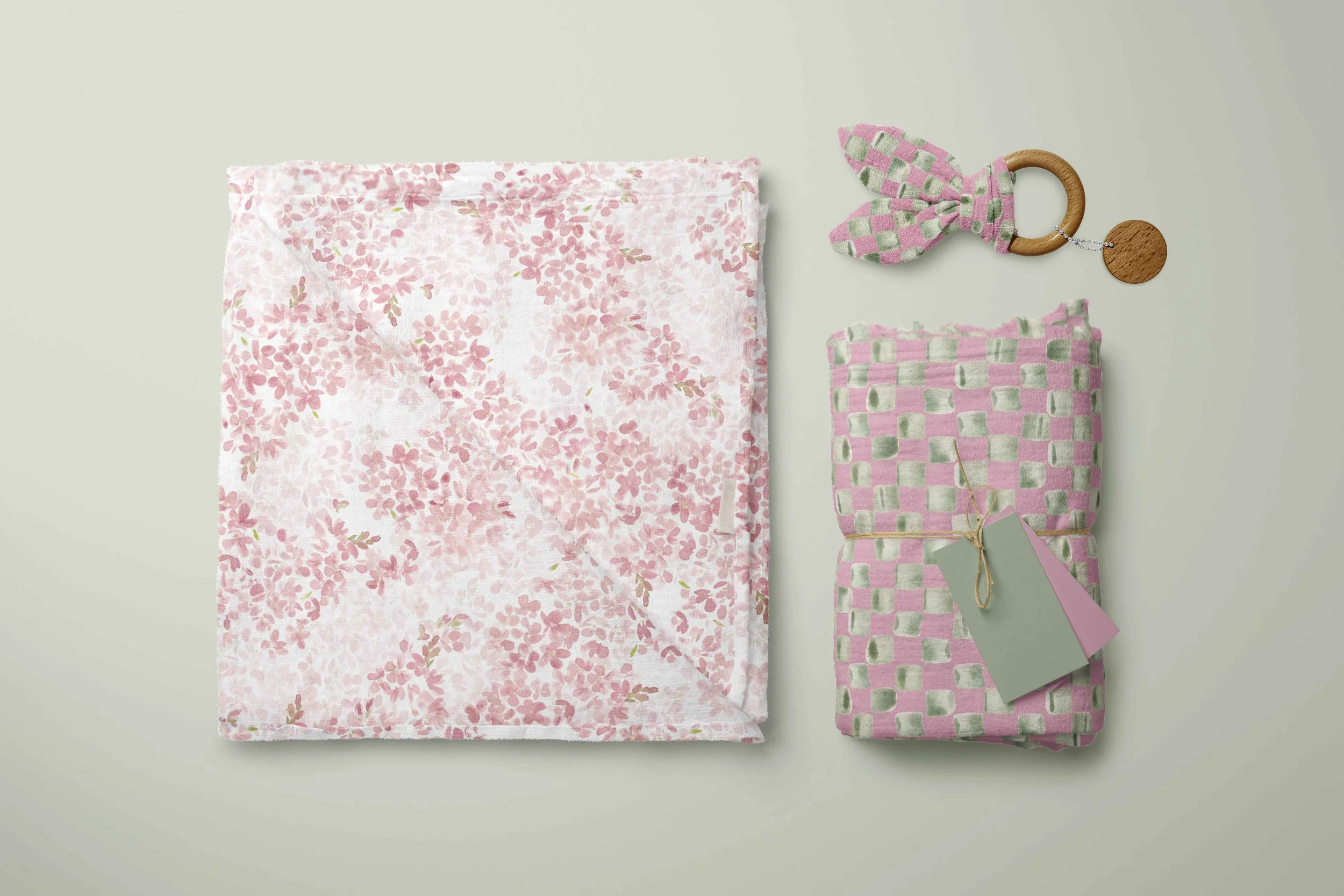 matcha check muslin baby swaddle blanket.jpg