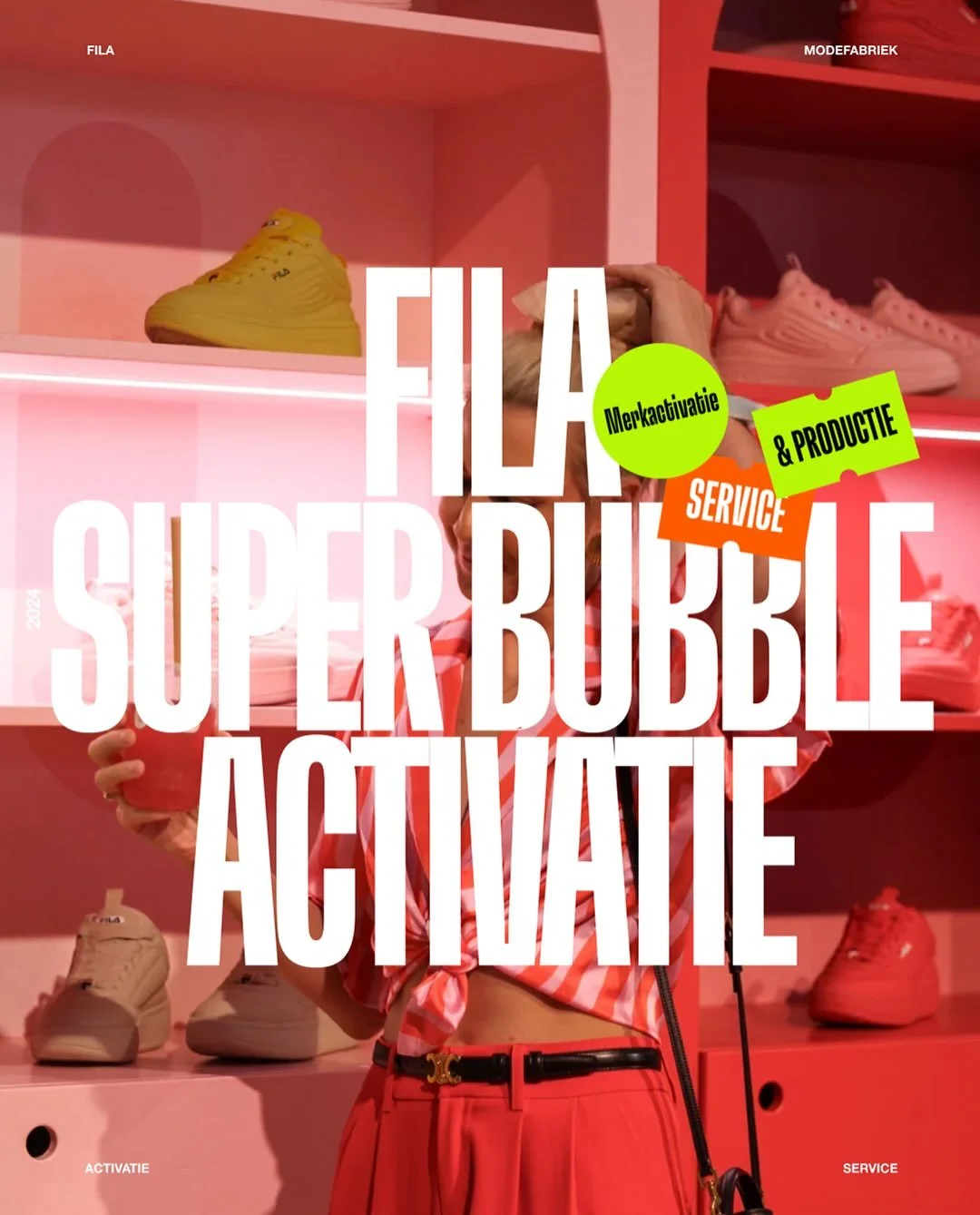 🫧 Throwback: FILA &ldquo;SUPER BUBBLE&rdquo; 🫧
-
Modefabriek 2024: de eerste keer dat de Super Bubble aan inkopers werd getoond. Voor FILA ontwierpen we een booth &eacute;n een activatie die het geen beursstand, maar een echte introductie liet voel