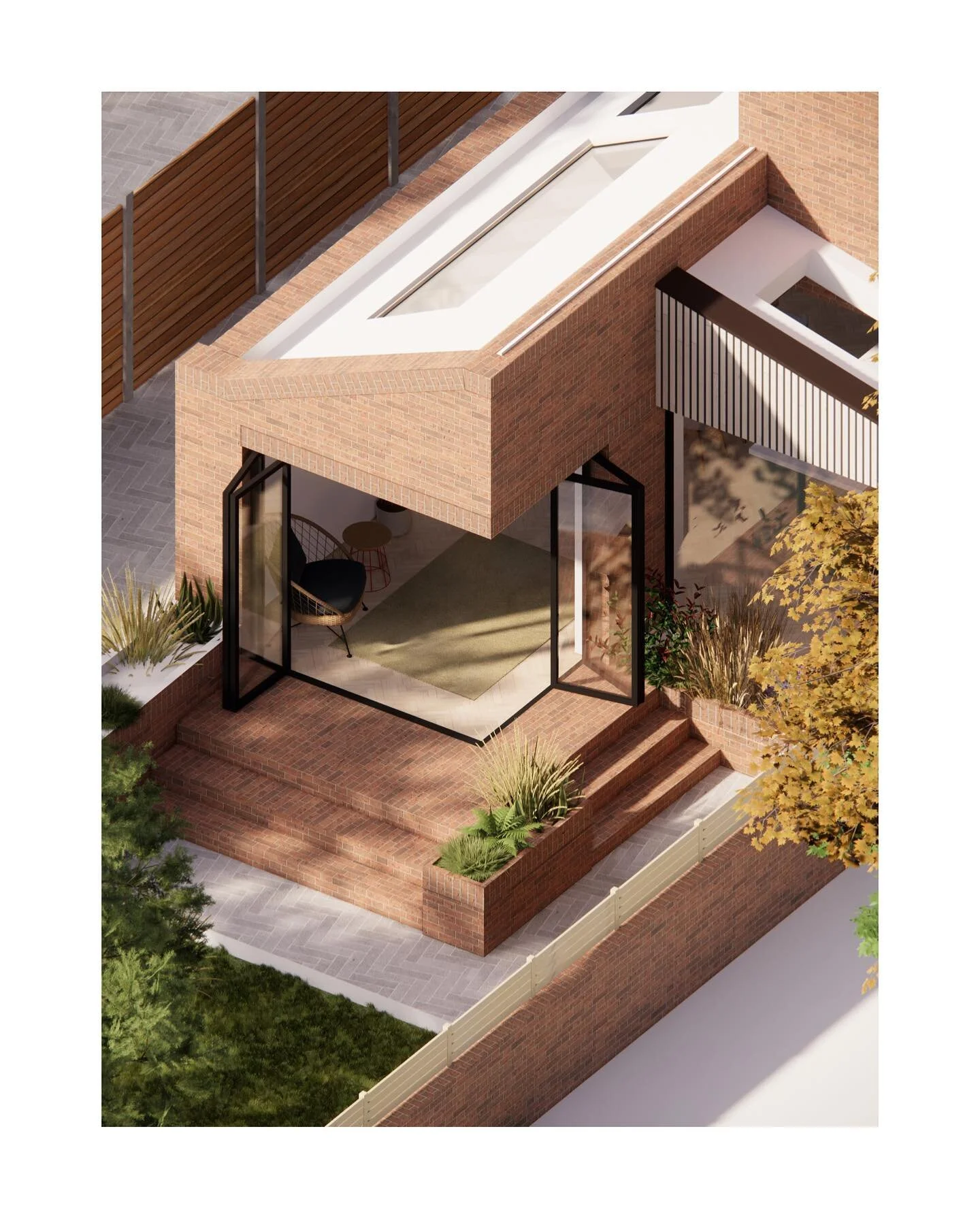 1890 House // BLD_131

We obtained planning approval late last year for a large wrap around extension to a Victorian property in Nottingham for @1890_house. We dealt with a significant level change between the existing kitchen and rear garden by crea