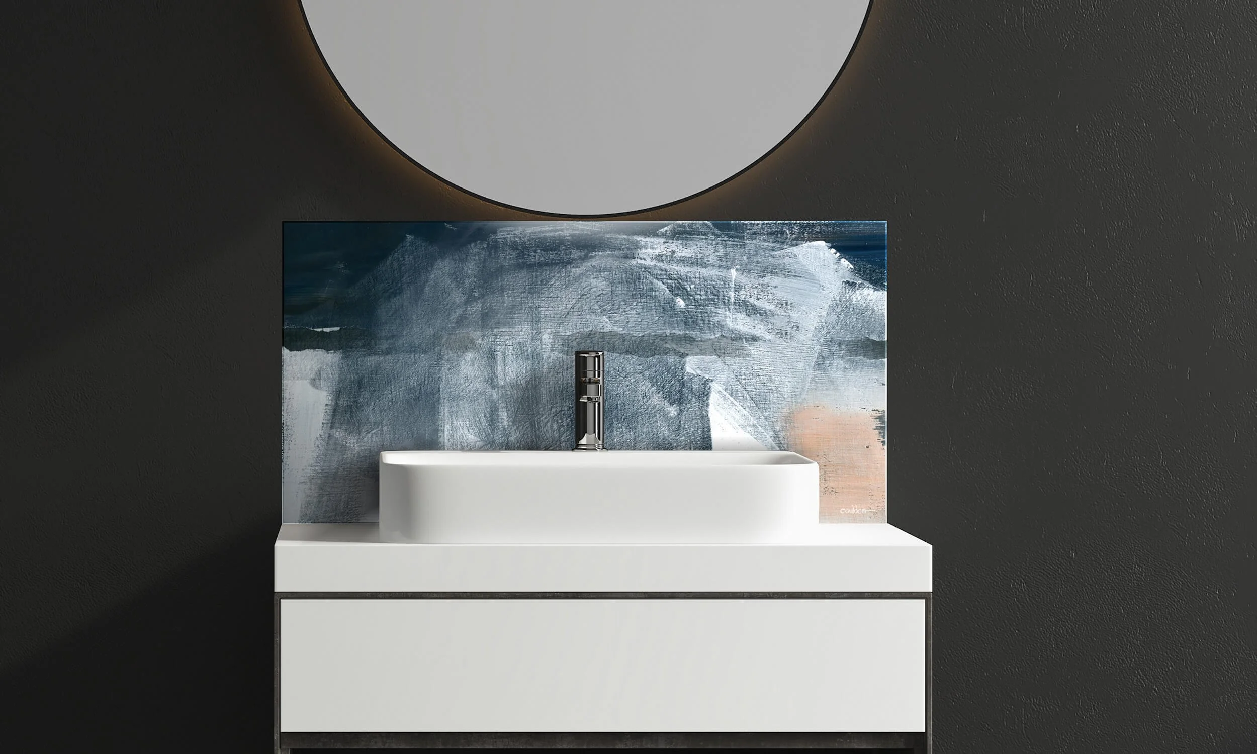 Inhale Large Wash Basin Contemporary Glass Bathroom Sink Splashbacks