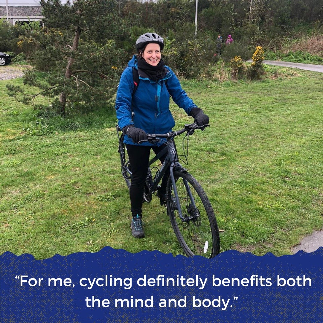 &quot;When I'm out cycling, I find I am very much focused on the act of cycling (steering the bike, pedalling, regulating my speed etc) and observing the sights and sounds around me, which in turn takes me away from the day-to-day stresses of life an