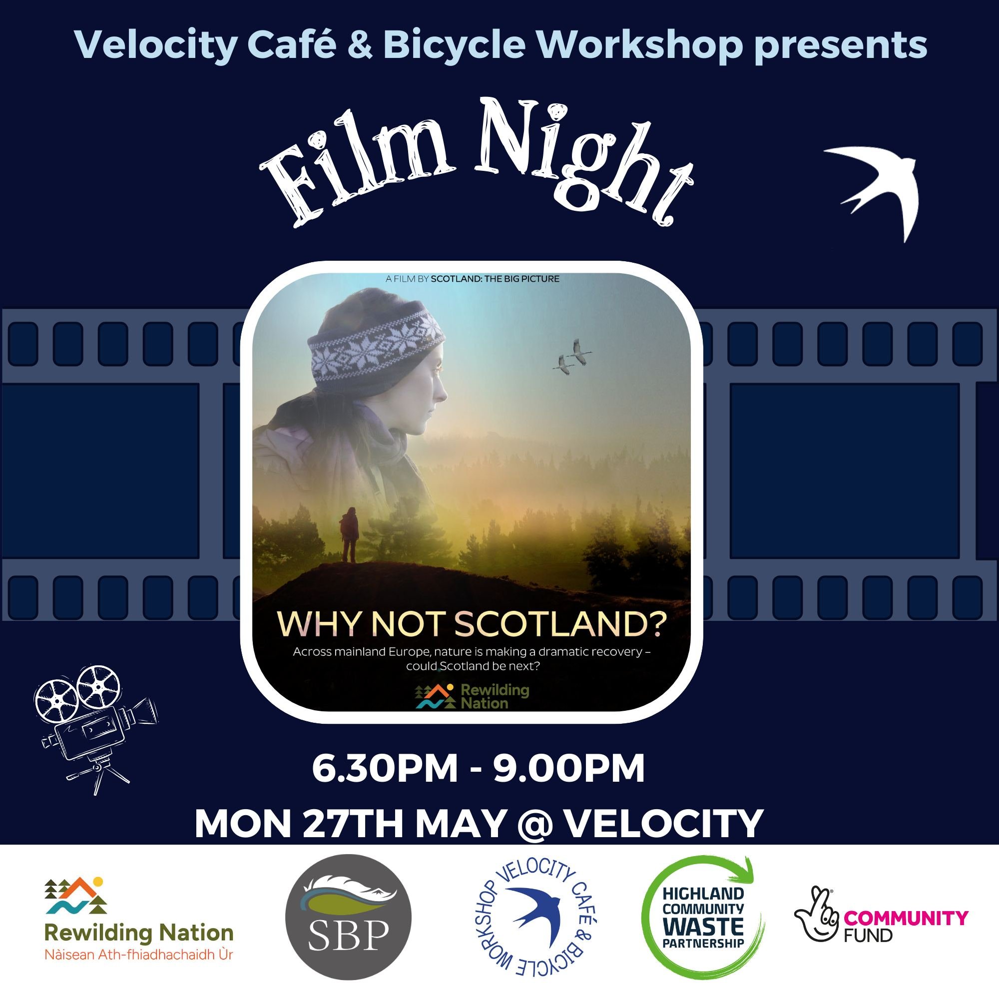🎥🌲 Why Not Scotland? Film Night @ Velocity Caf&eacute; 🌲🎥
📅 Monday 27th May 6:30pm 📅

Join us for a special screening of the documentary feature film Why Not Scotland? followed by a Q&amp;A/open discussion with Tierney Lloyd and Kathleen Slaney