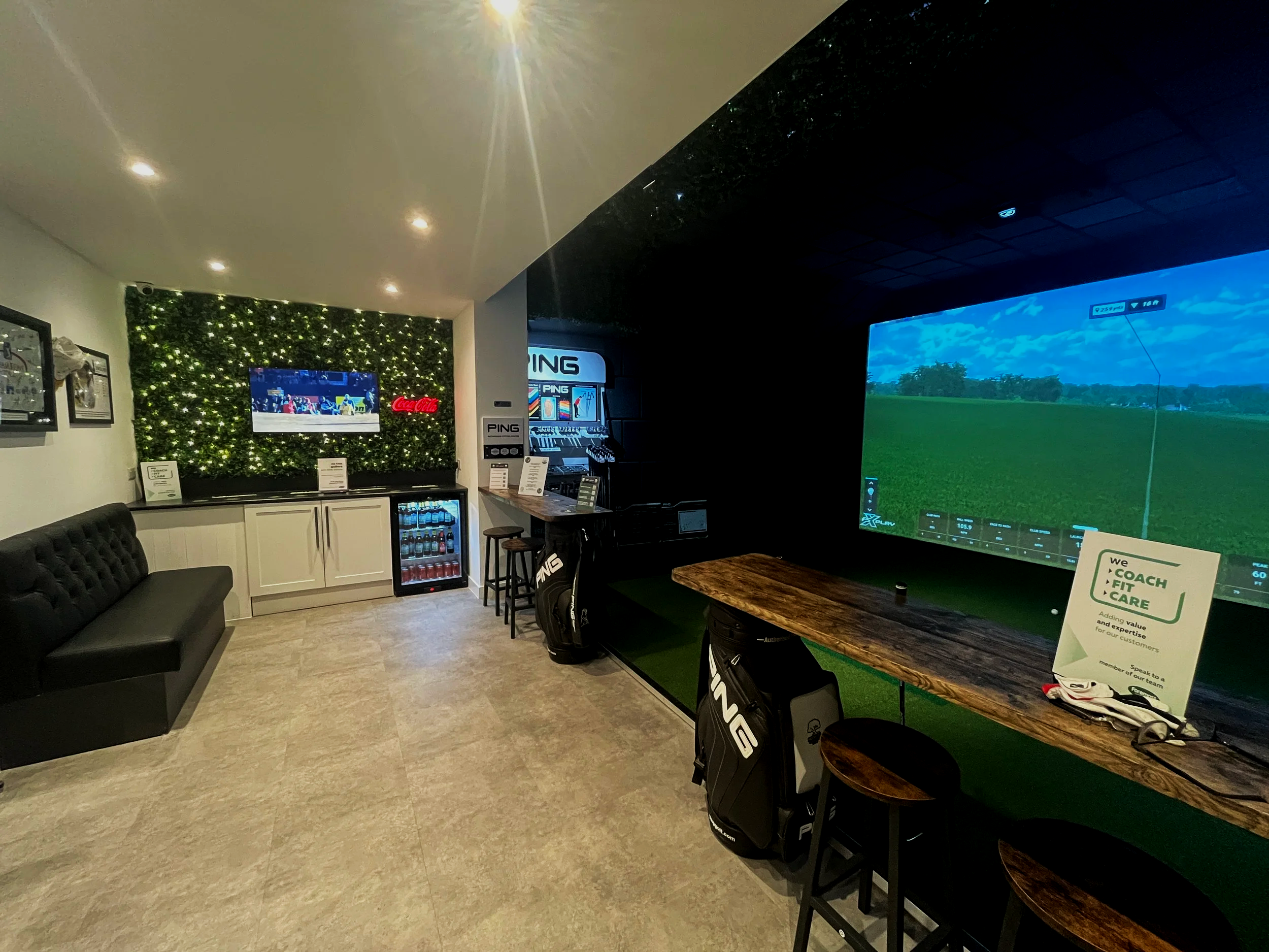 The Nest indoor golf simulator at Brynhill Golf Club in Barry, South Wales