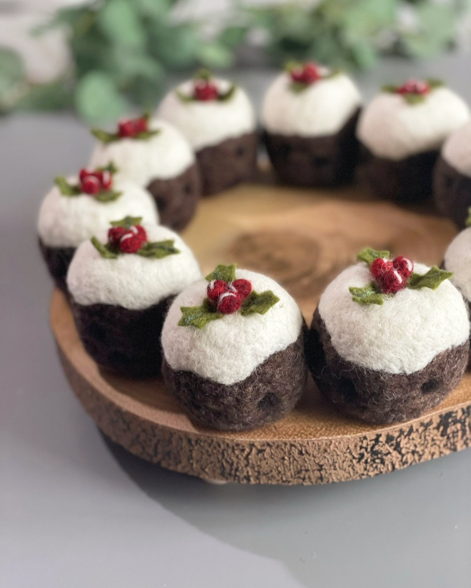 Needle Felt Christmas Puddings
