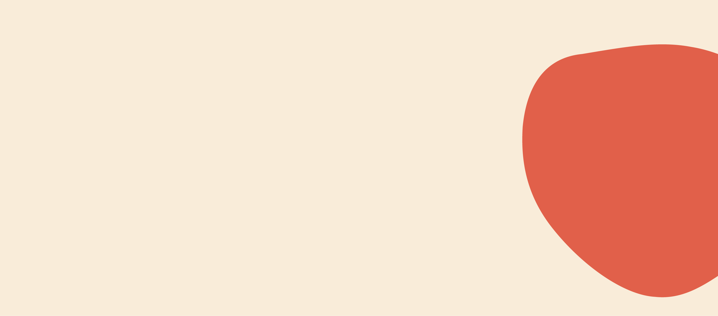 A minimalist abstract digital illustration with a large beige background and an orange irregular shape on the right side.