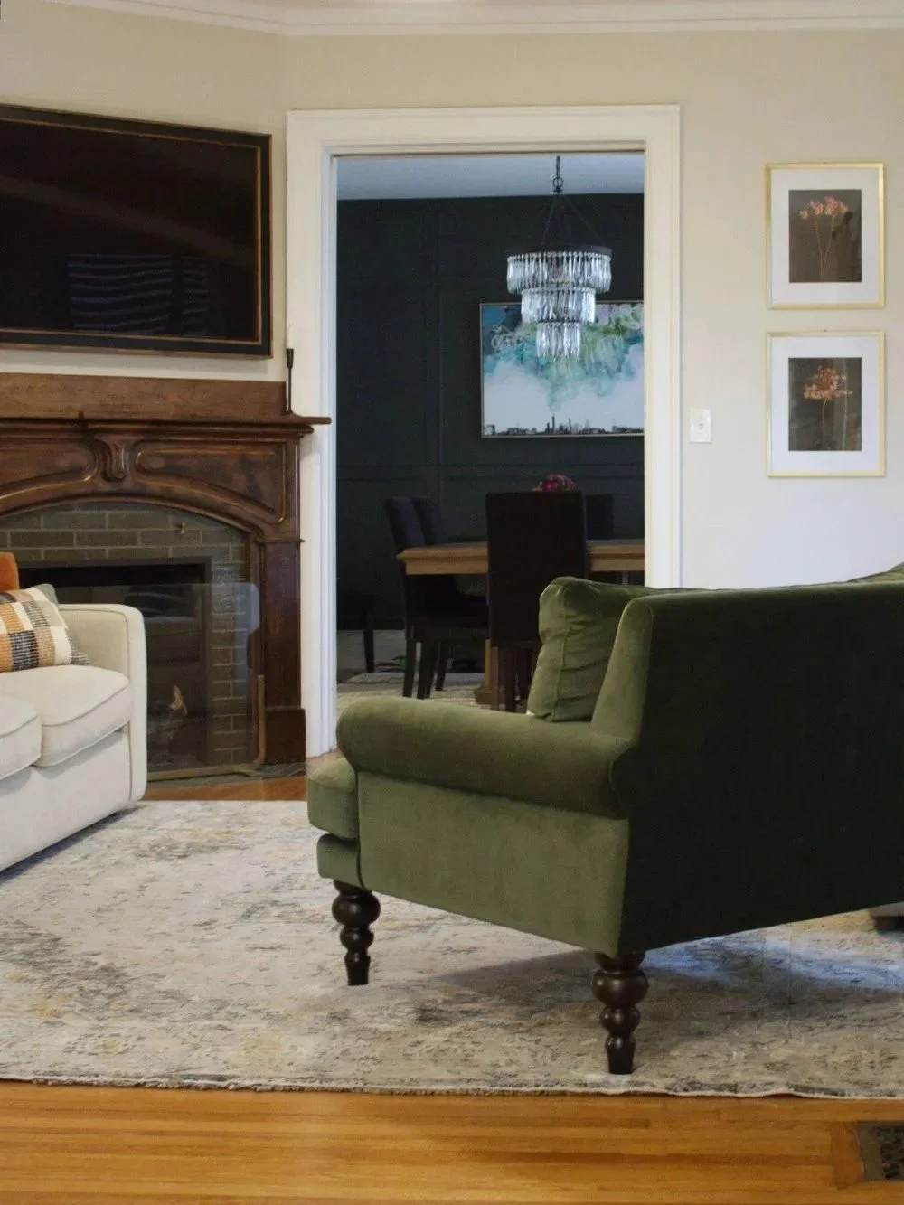 Interior Design & Furniture Selection | Buffalo, NY When designing this Buffalo, NY living room the owners  entrusted our team with a complete redesign, we saw an opportunity to reimagine their beloved space while honoring its history.