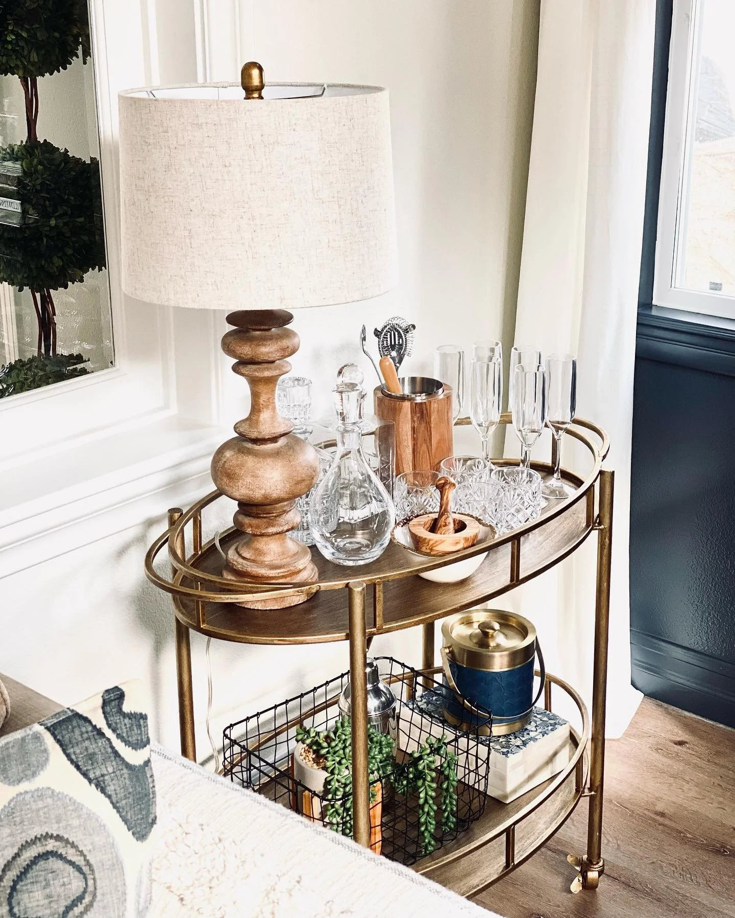 Designed to complement the original architecture of this historic Buffalo home, these custom built-ins and millwork details were fabricated entirely in-house and integrated seamlessly into the surrounding interior design. 