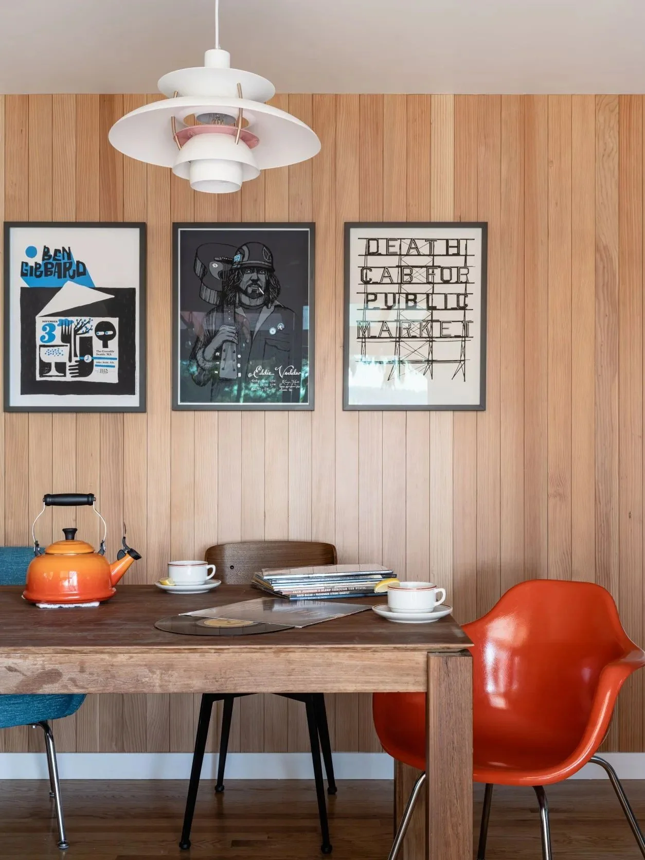 A colorful Snyder home designed for a fresh chapter, blending Craftsman-inspired warmth, natural wood, expressive tile, music, pop art, and collected furnishings into a space that feels joyful and entirely personal.