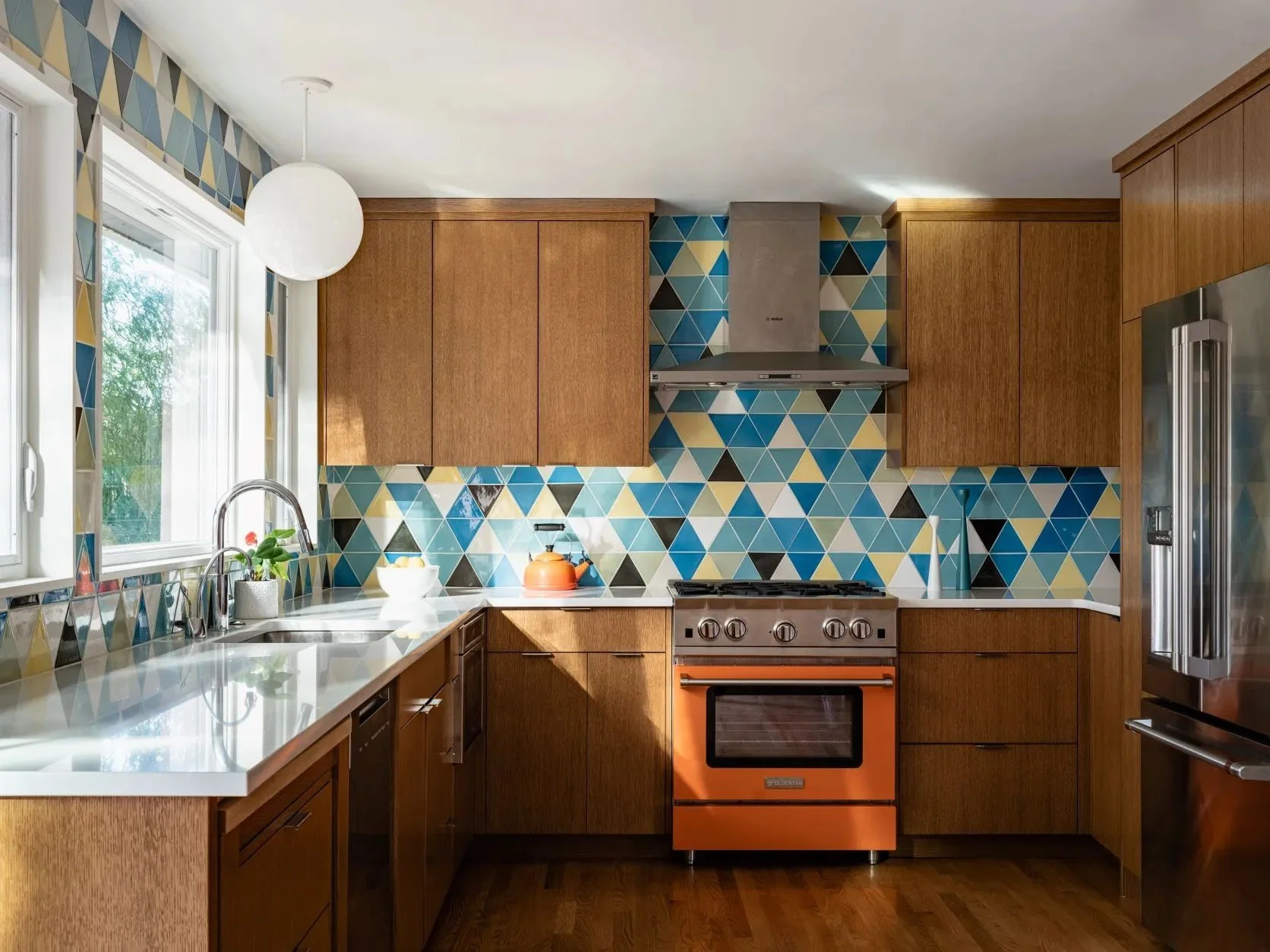 A colorful Snyder home designed for a fresh chapter, blending Craftsman-inspired warmth, natural wood, expressive tile, music, pop art, and collected furnishings into a space that feels joyful and entirely personal.