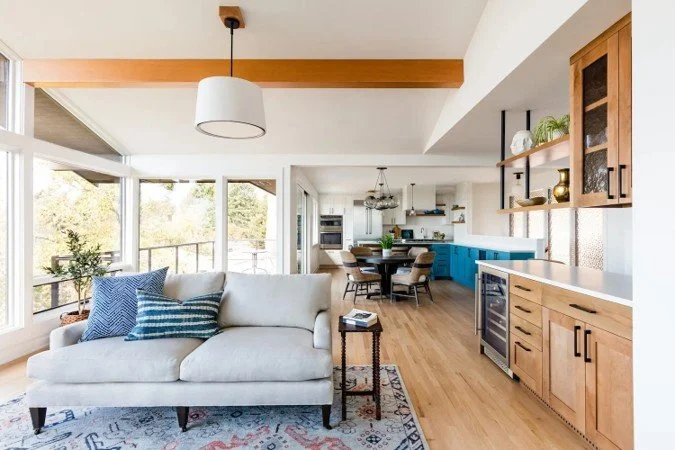 Explore a full-home interior design project in Canandaigua, NY, created as a colorful and collected lakeside forever home for a couple entering their empty-nest years.