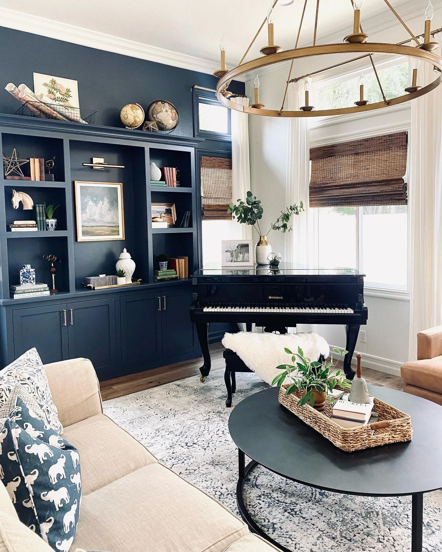 Designed to complement the original architecture of this historic Buffalo home, these custom built-ins and millwork details were fabricated entirely in-house and integrated seamlessly into the surrounding interior design. 