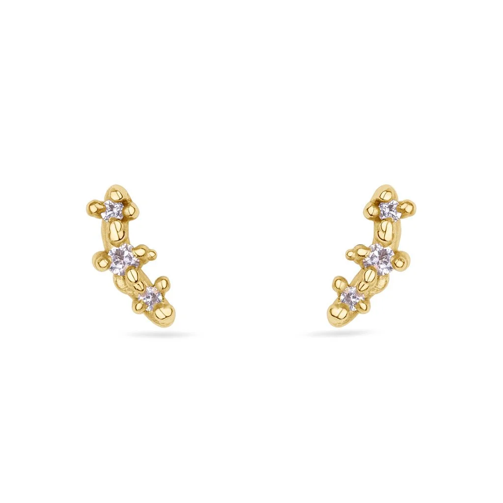 Triple Diamond stud Earrings — The Lane Fine Jewellery