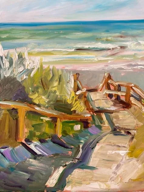 Beach oil painting by Darcy Brambrink Minnesota Artist