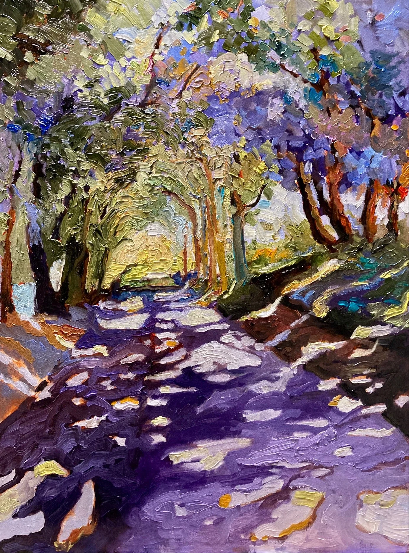 Dappled light lane oil original.jpeg