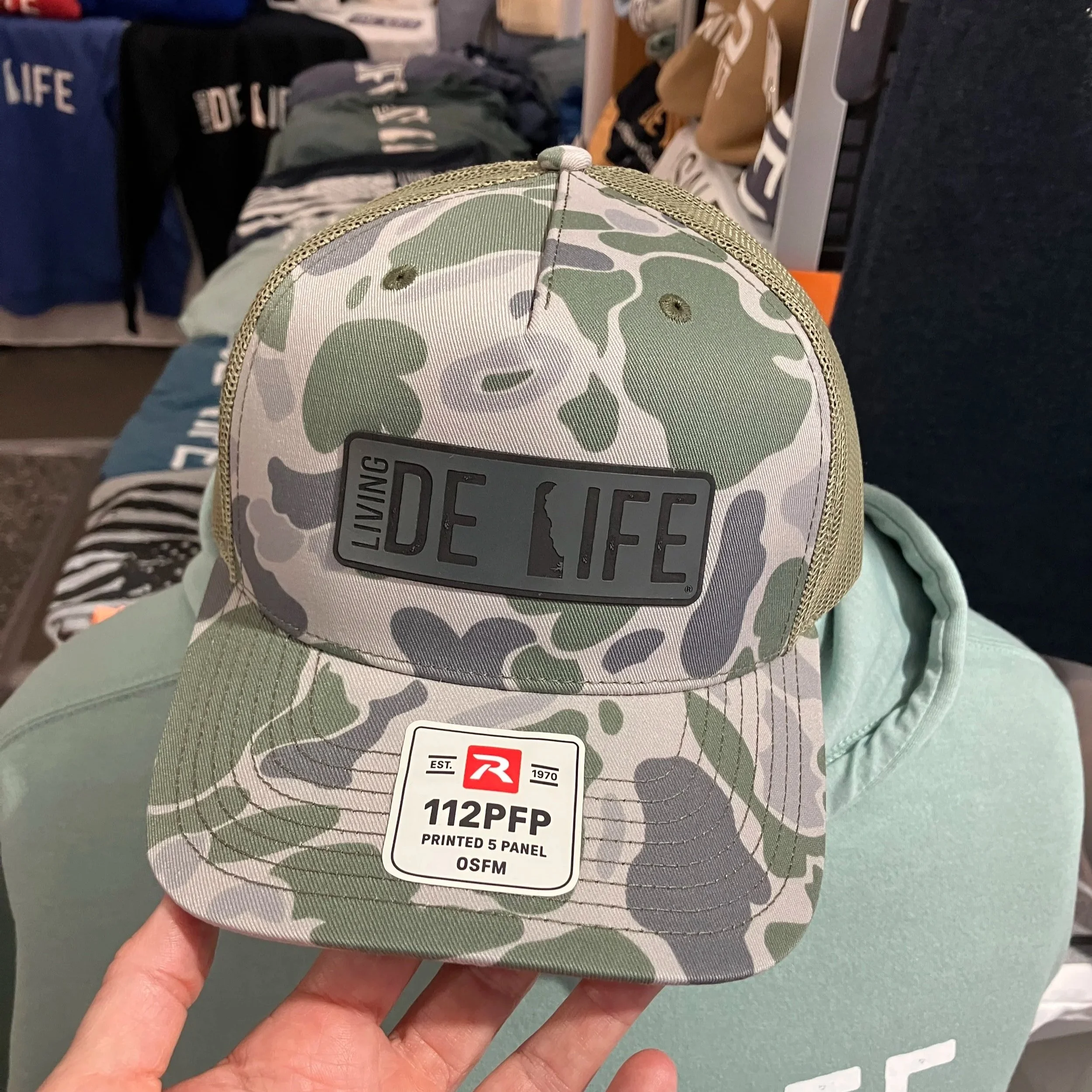 NEW!! Living DE Life Trucker Hat with Engraved Patch