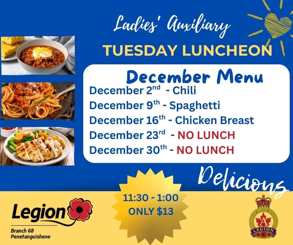 NO LUNCH - Ladies’ Auxiliary Weekly Lunch