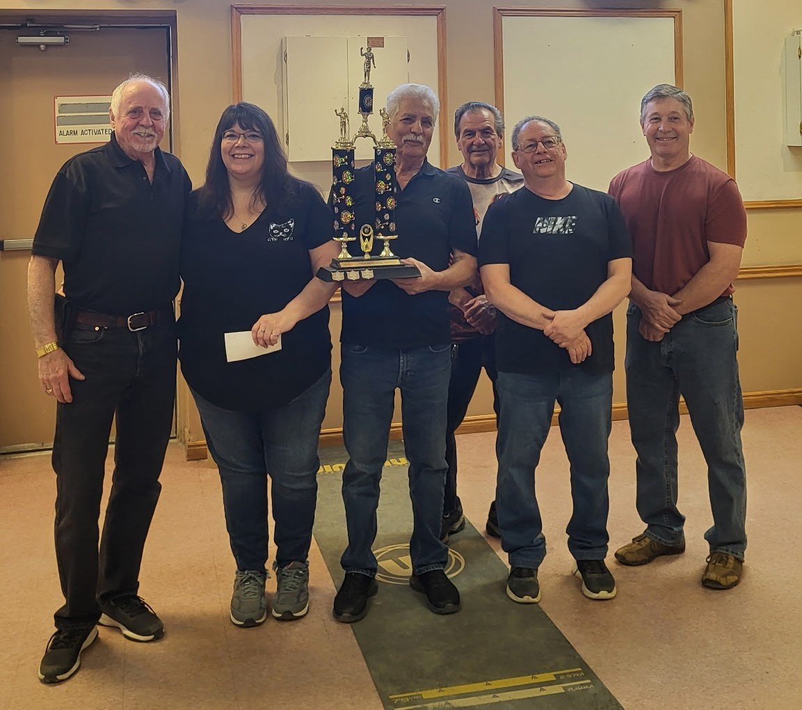 Huson dart Tourny winners on Apr. 5
1st Joe and Lloyd 2nd Sid and Greg 3rd Leah and Ron