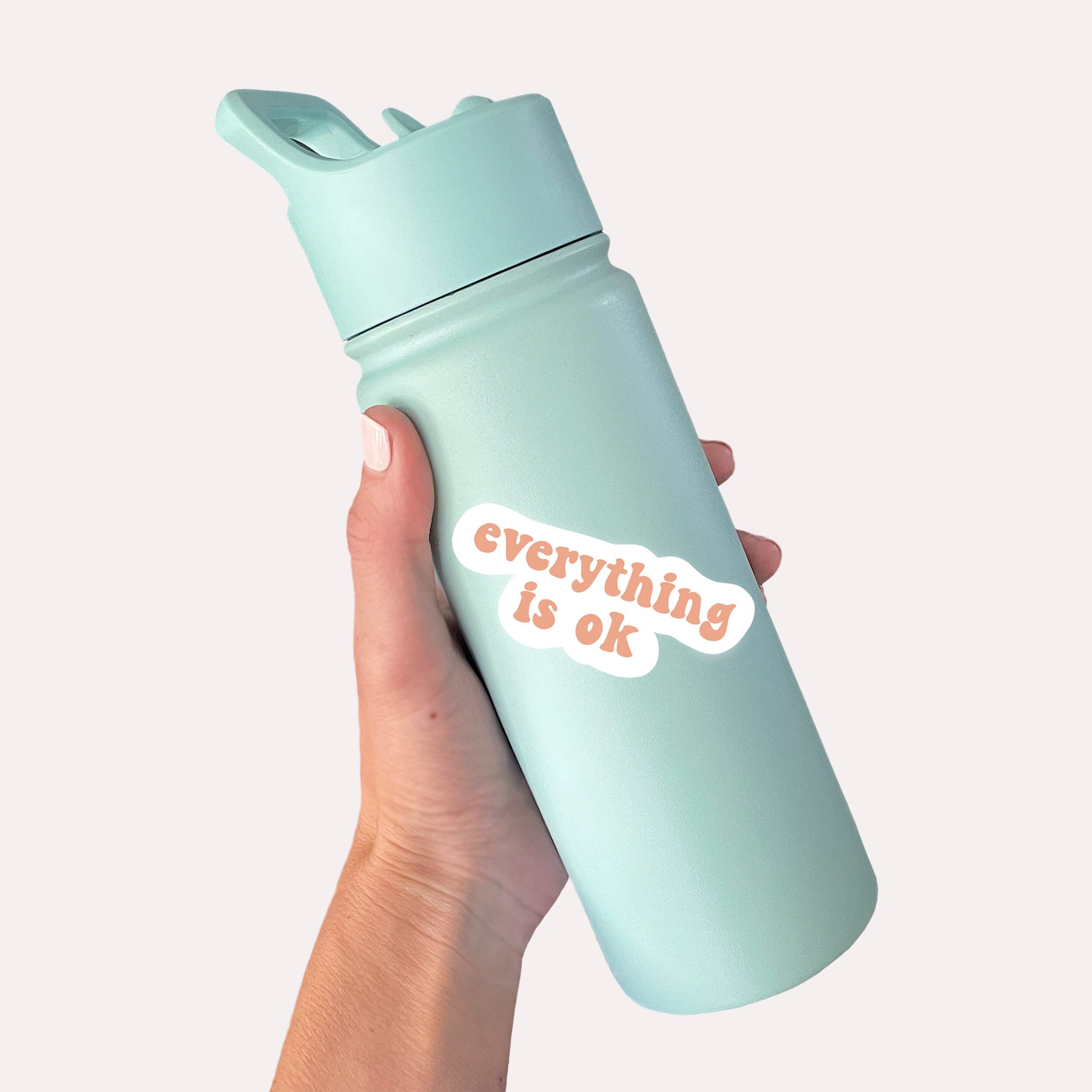 Water bottle sticker - sticker on water bottle - mental health sticker on green tumbler