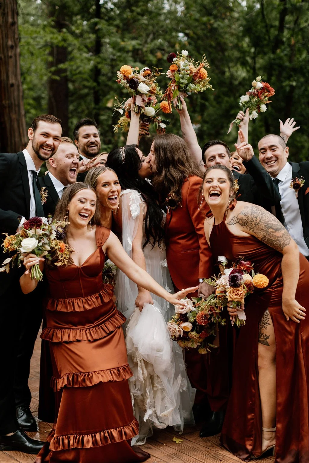orange bridesmaid dresses