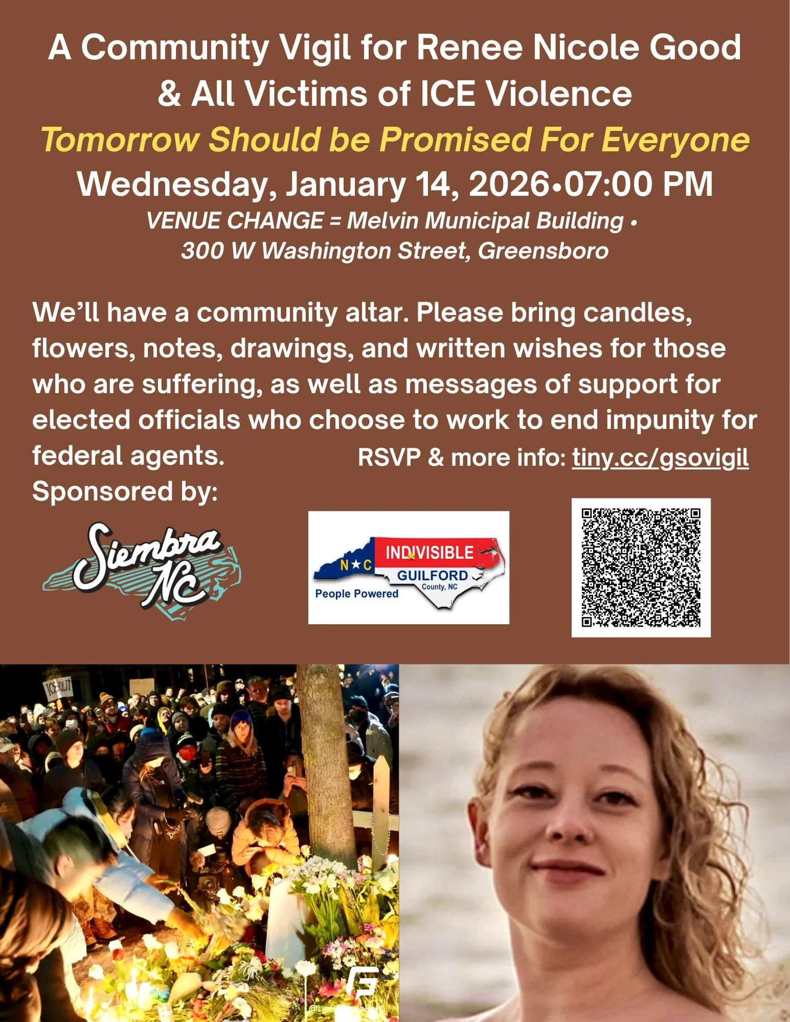 Community Vigil For Renee Nicole Good &amp; All Victims of ICE Violence 