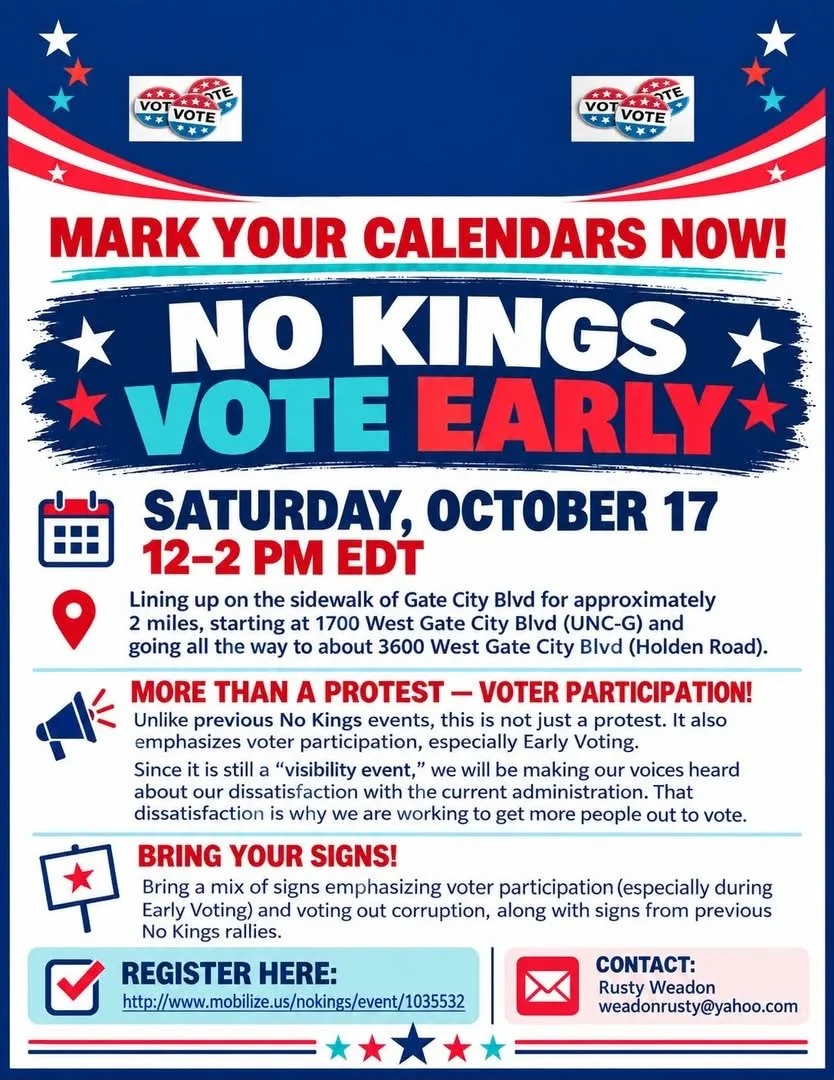 No Kings: Vote Early Greensboro 