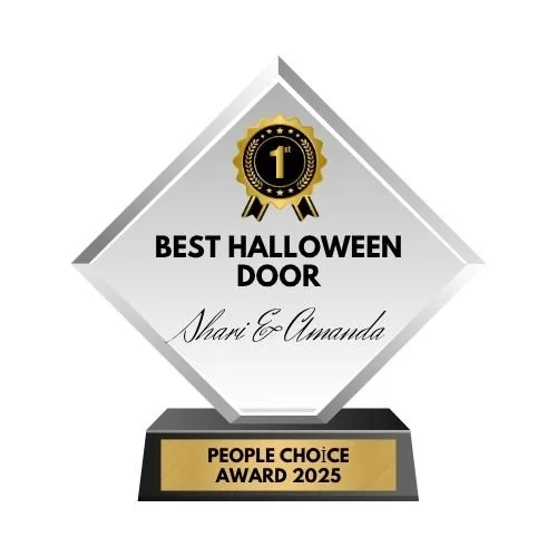 THE RESULTS ARE IN: CONGRATULATIONS TO SHARI &amp; AMANDA FOR THE FIRST EVER PEOPLE CHOICE HALLOWEEN DOOR DECORATION COMPETITION.