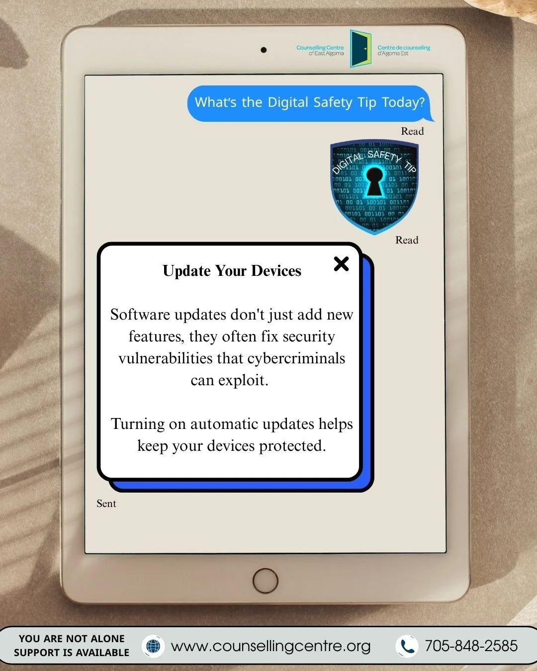 Digital Safety Friday: 
Each Friday, we'll share a simple tip to protect your info, spot scams, and navigate online with confidence. This week's tip: