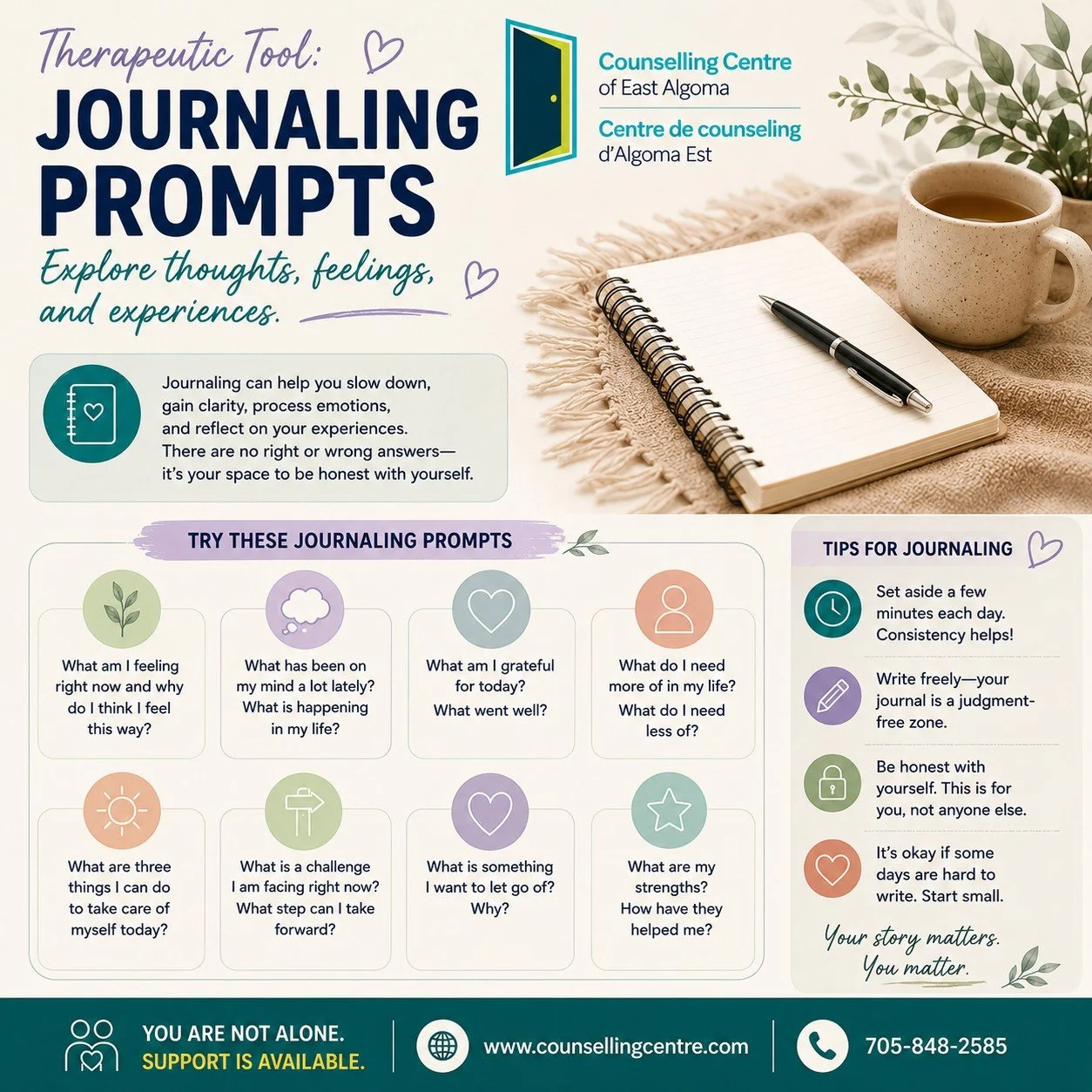 TOOLS YOUR THERAPIST MAY INTRODUCE: Therapy often includes practical tools you can use between sessions and in everyday life to help you understand yourself, manage difficult moments, and practice new skills.