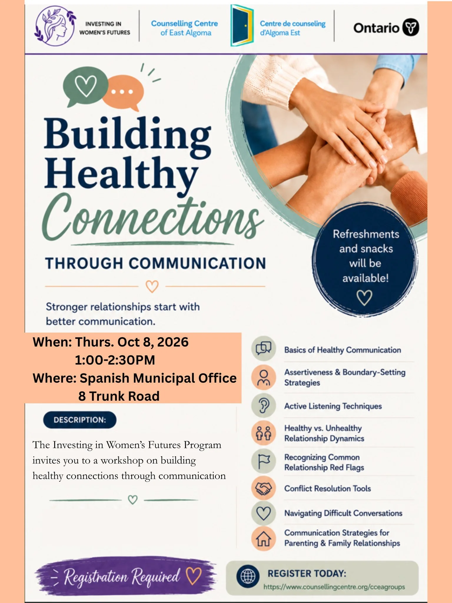 Upcoming IWF workshop in Spanish. 
Register at: https://www.counsellingcentre.org/cceagroups