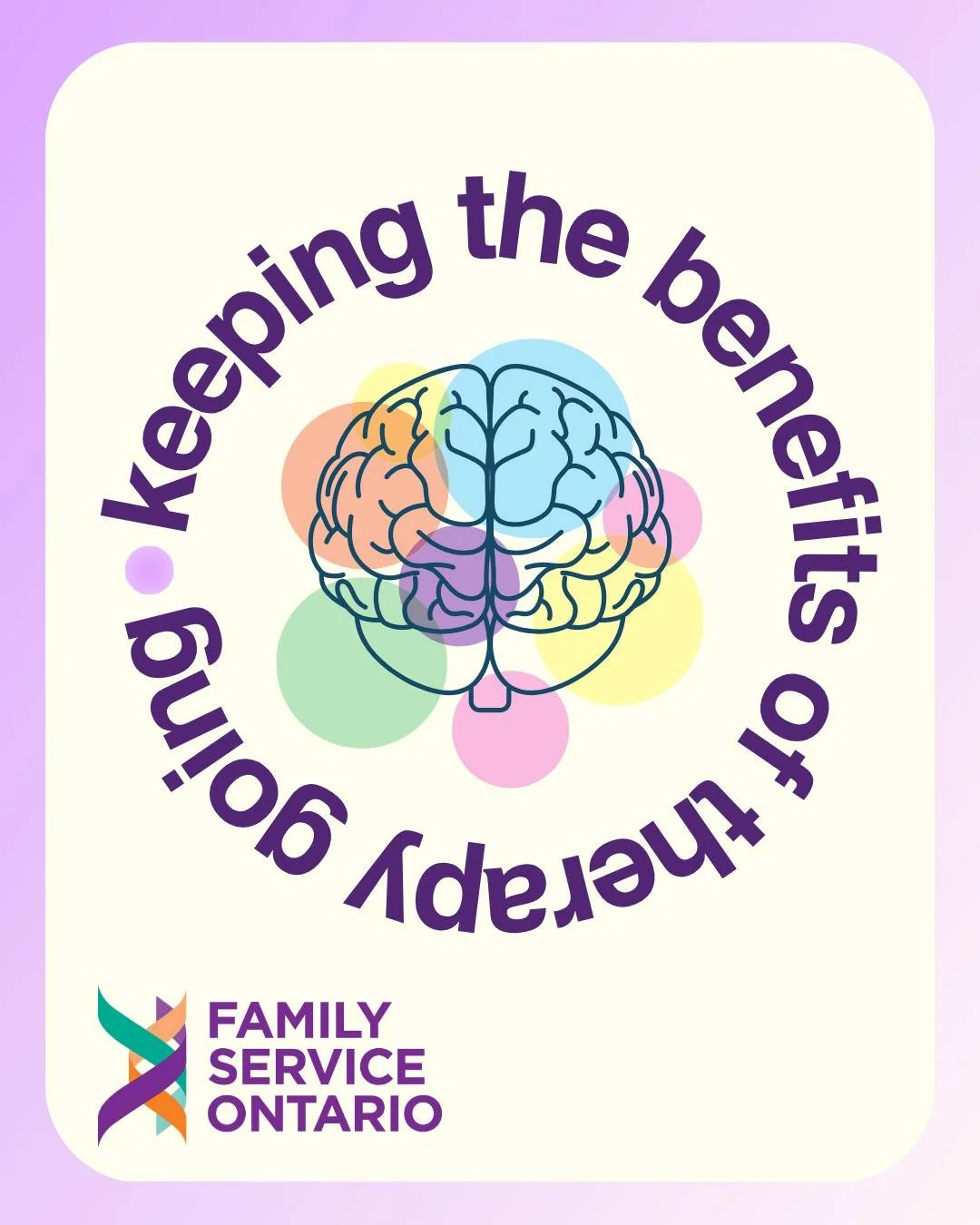 What happens after therapy ends? Ending
counselling doesn&rsquo;t necessarily mean the work
stops. Susan Somogyi&rsquo;s latest article explores how
to keep the benefits of therapy going.

https://www.ontariocounsellingfinder.ca/keeping-the-benefits-