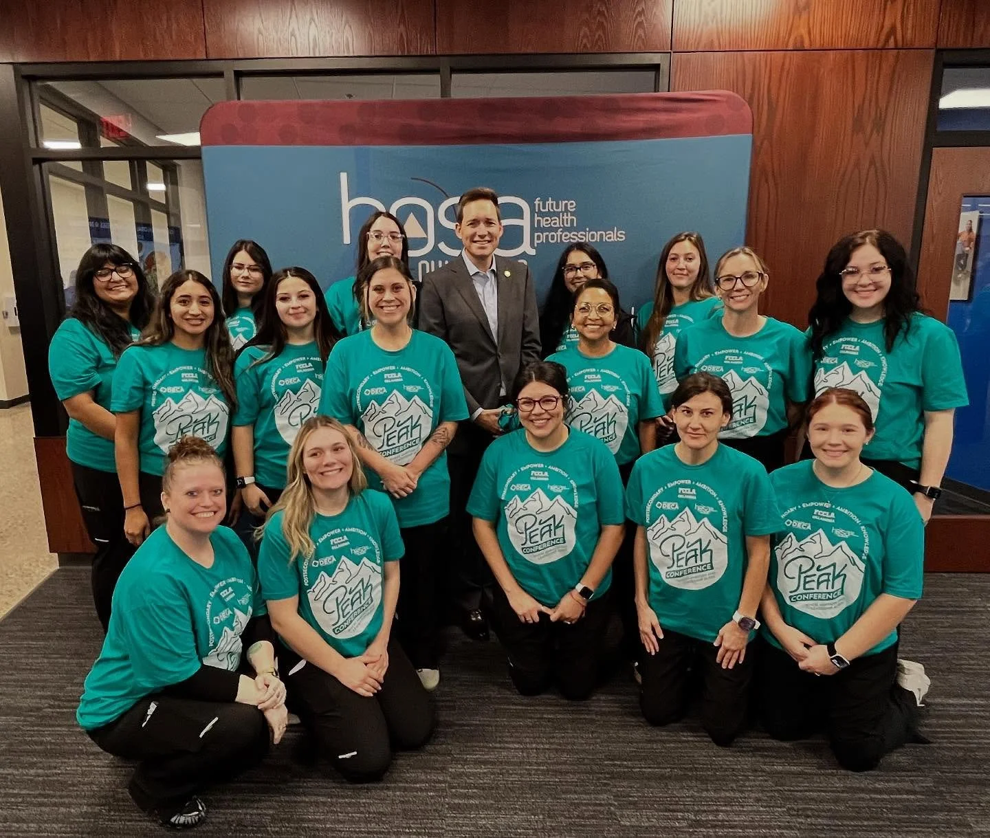 📸 Our LPN students attended the HOSA PEAK Postsecondary Fall Leadership  Conference and heard from Lieutenant Governor Matt Pinnell. 👏🌟

🙌 High School Health Career students Camila Corona and Lilie Lewis also attended to take part in the state of