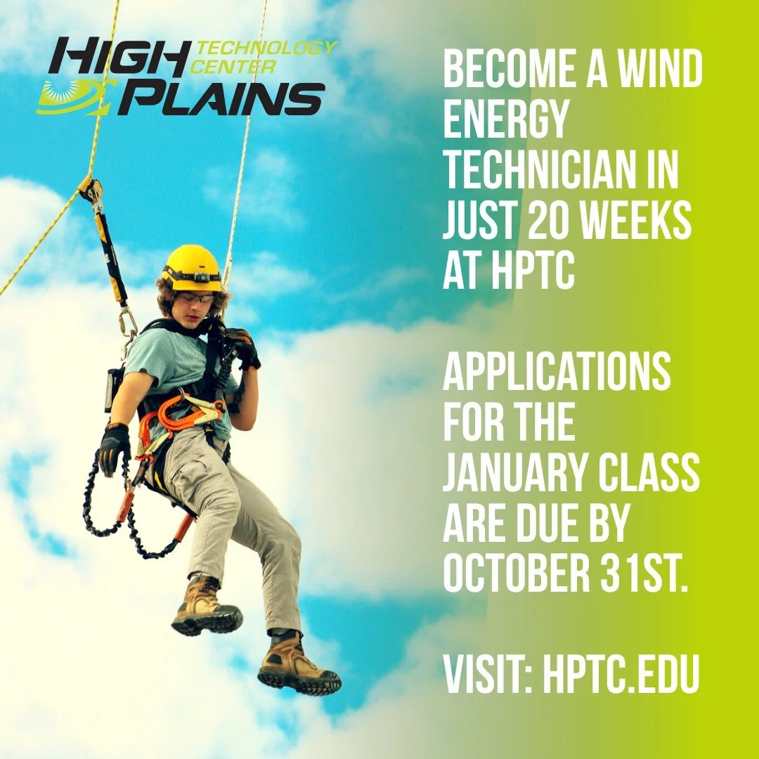 ⚡️ Power your future with Wind Energy! 🌬️
Our Wind Energy Technology program is now accepting applications through October 31st. Don&rsquo;t miss your chance to train for a high-demand career in renewable energy. Classes begin January 2026!

👉 Appl