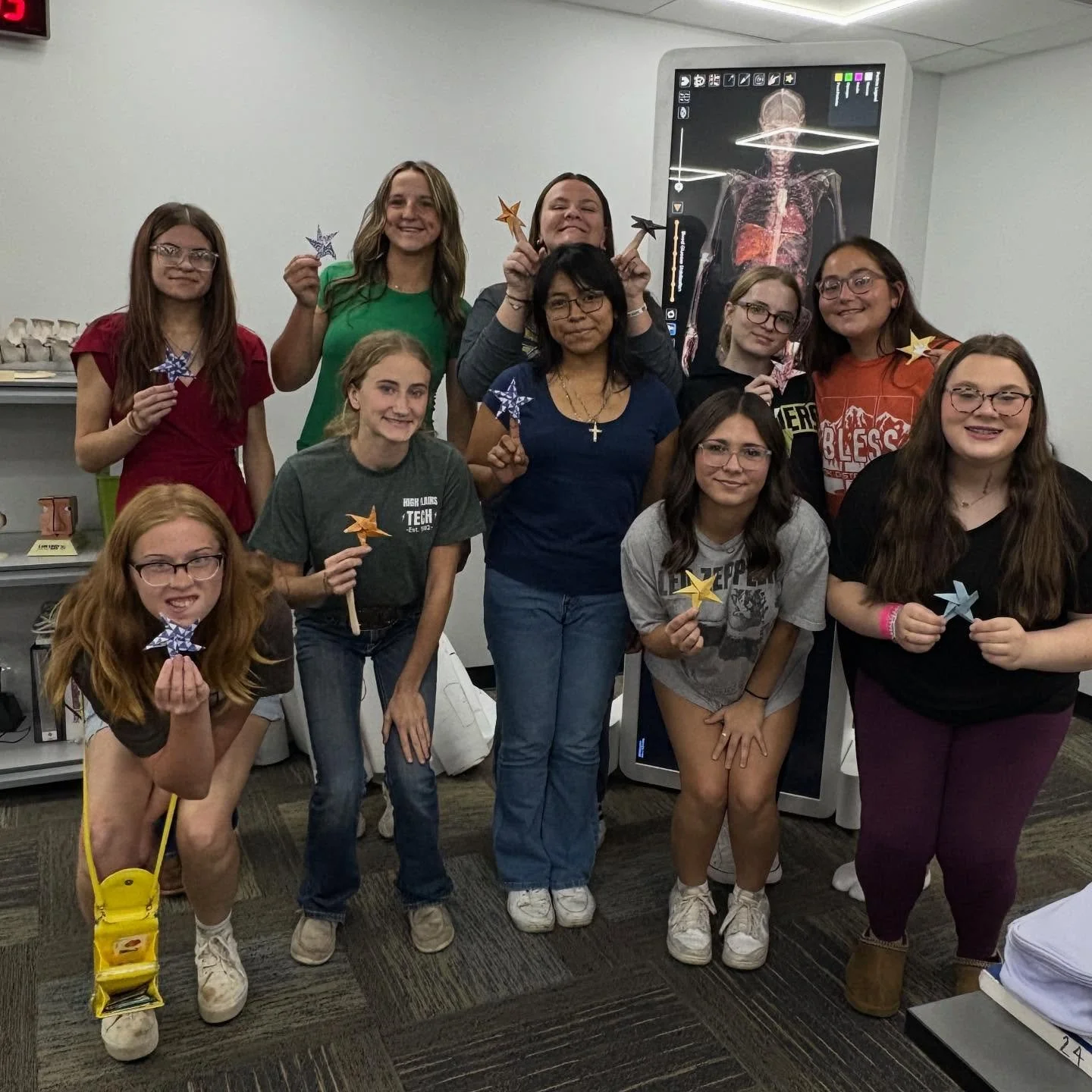 ✨ Health Careers students completed origami stars as part of their lesson on how the body&rsquo;s systems work together to accomplish complex tasks &mdash; including the muscular, skeletal, cardiovascular, nervous, and integumentary systems! 🌟🩺
