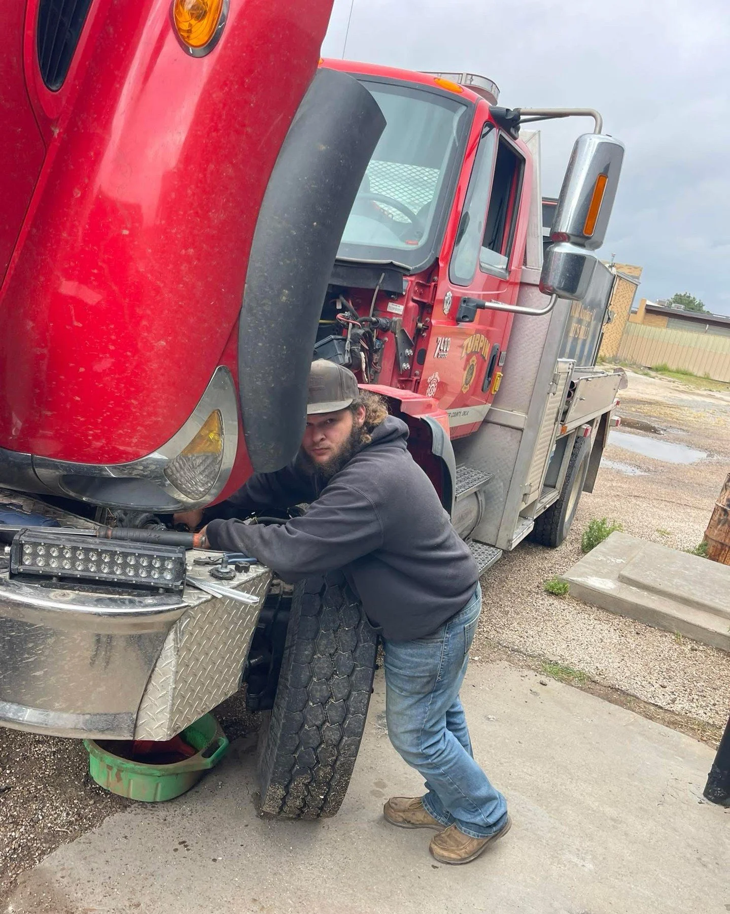 Forgan High School student and HPTC Beaver County Welding student, Case Almond, got hands-on experience installing a new steering gearbox on a fire truck! 🚒

A slight change of pace for Case &mdash; Turpin had a fire truck with a leaking gearbox, so