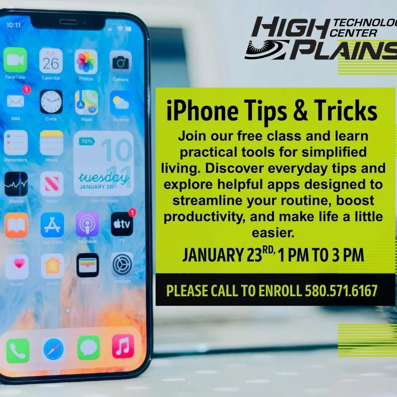 Ready to simplify your day-to-day?
Join us for a free class focused on practical tips and easy-to-use apps that can help you stay organized and make life run smoother.
(This class will be held at the Woodward campus.)

📲 Enroll online at https://www