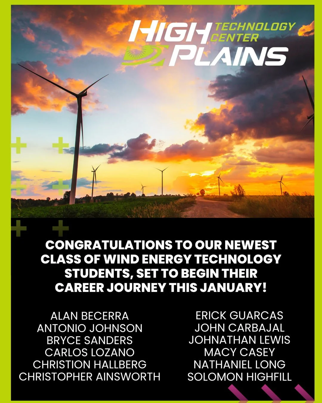 Congratulations to our newest class of Wind Energy Technology students! 🌬️⚡️
This January marks the beginning of a brand-new career journey, and we couldn&rsquo;t be more proud to cheer them on. Here&rsquo;s to new skills, new opportunities, and a f
