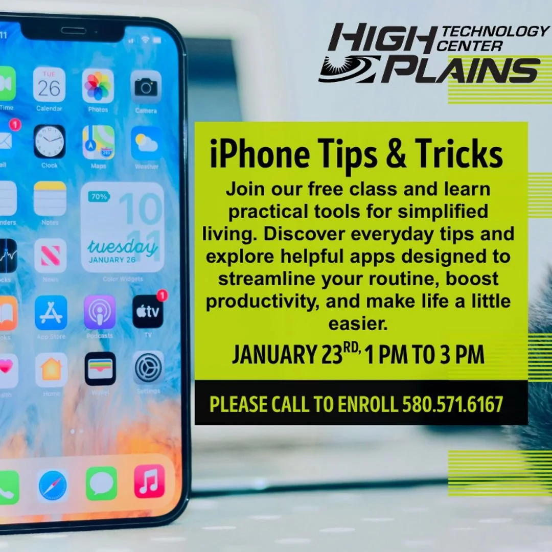 Ready to simplify your day-to-day?
Join us for a free class focused on practical tips and easy-to-use apps that can help you stay organized and make life run smoother.
(This class will be held at the Woodward campus.)

📲 Enroll online at https://www