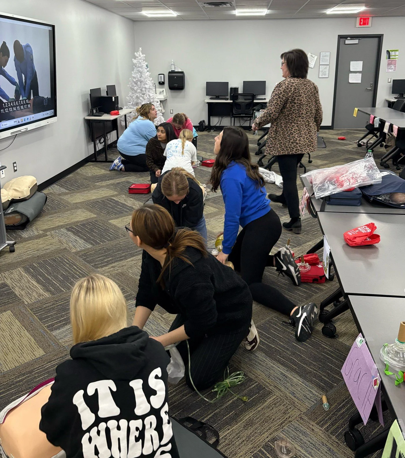 Second-year Health Careers students are building lifesaving skills as they work toward their CPR and BLS certification 🫀🚑