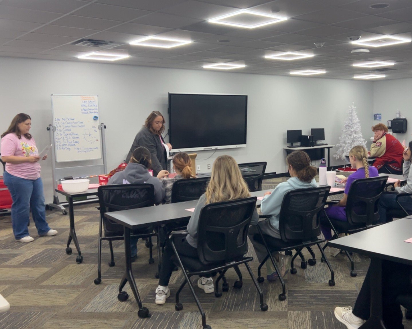 Brandy and Melody from Northwest Domestic Crisis Center spoke with our Health Career students today in recognition of February as Teen Dating Violence Awareness Month. Their message emphasized awareness, healthy relationships, and the importance of s