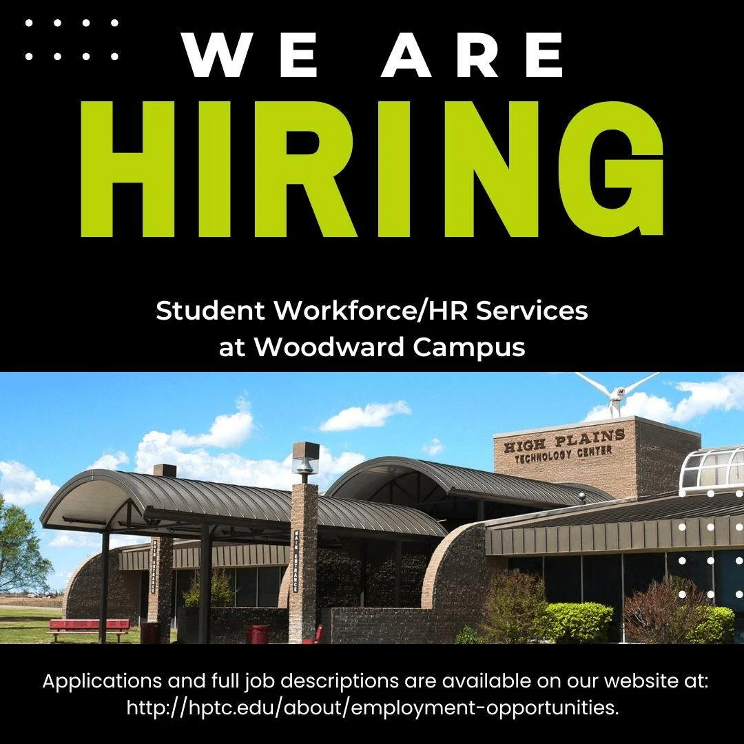 High Plains Technology Center is now accepting applications for a full-time Student Workforce / HR Services position.

This is a 12-month contract position housed at the Woodward campus, supporting student workforce and human resources services.

🔗 