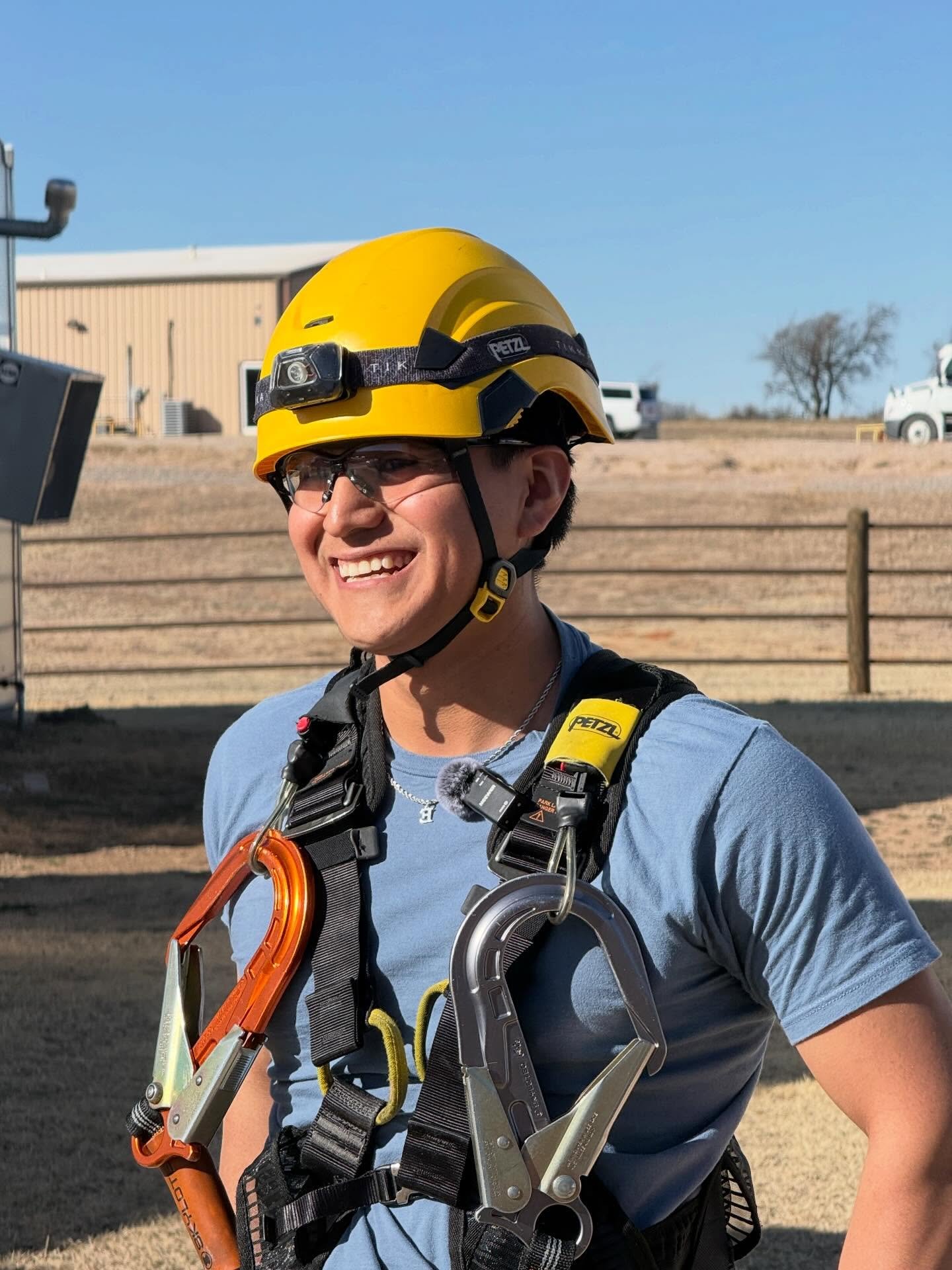 This week, the Advanced Wind Energy Technology students successfully conducted a safe evacuation from the on-campus wind turbine. ⚡🦺