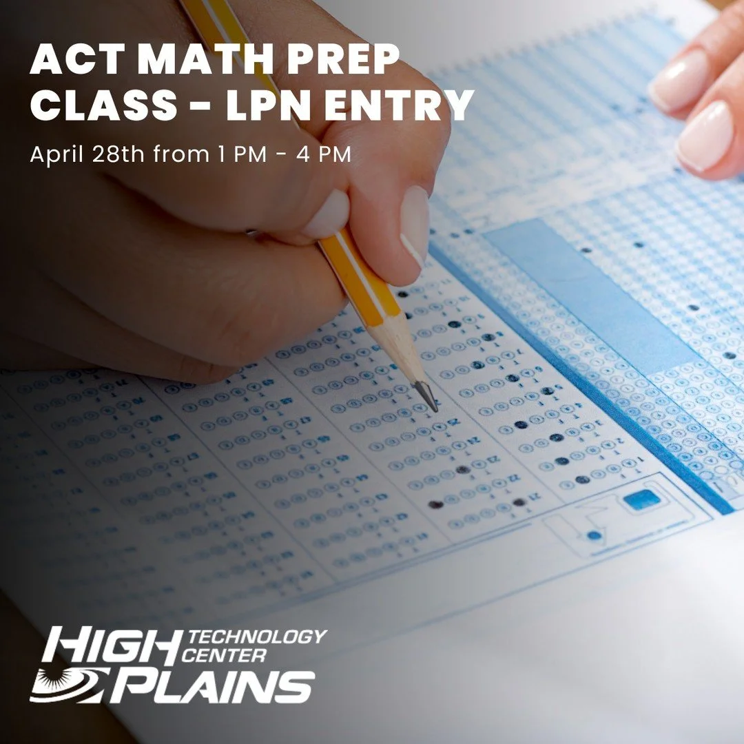 **ACT Math Prep Class for LPN Entry**
This math prep class is specifically for individuals interested in enrolling in the LPN program and will be held on April 28th from 1 PM to 4 PM. This course is designed to refresh your math skills in preparation