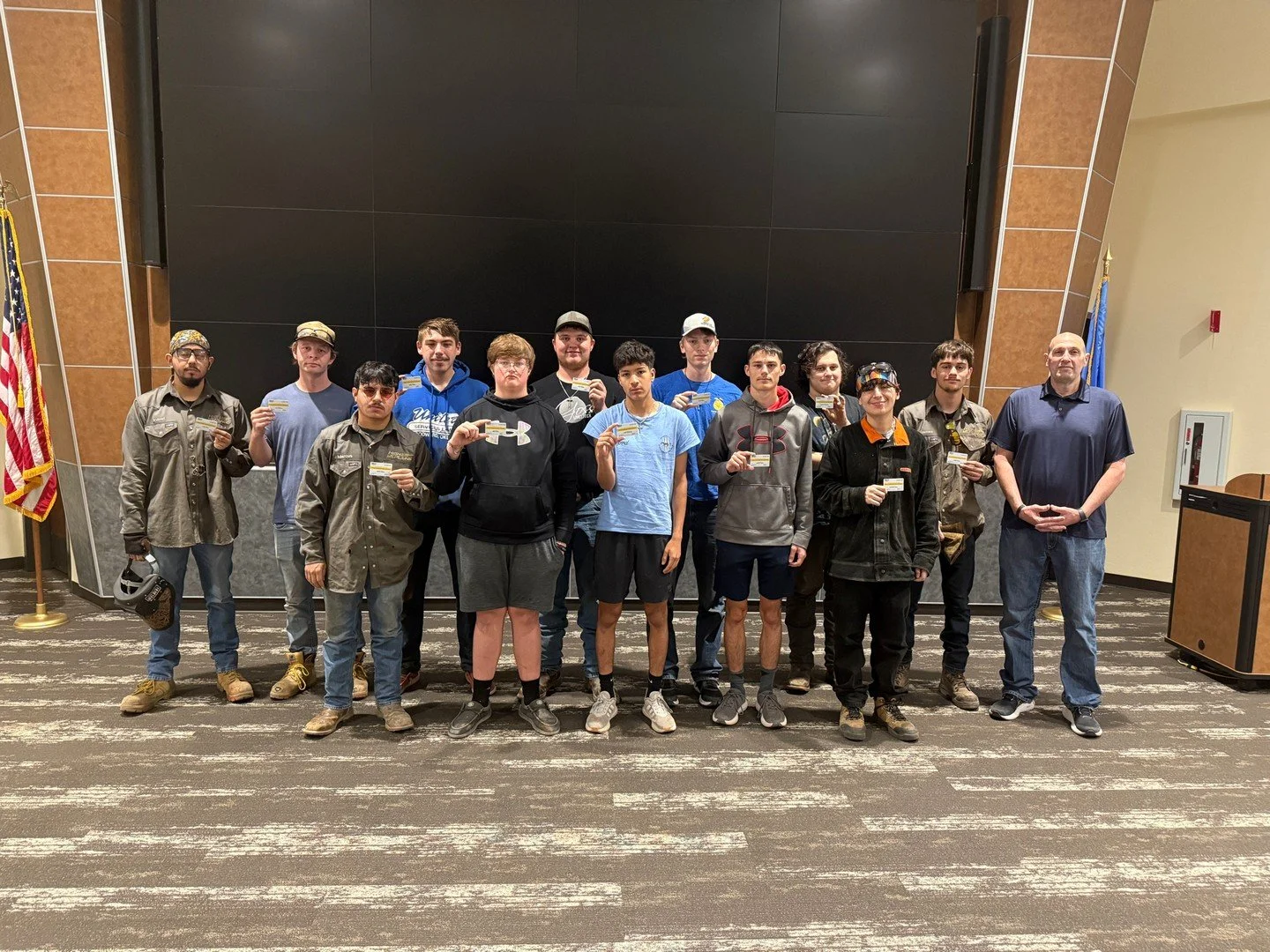 Today we presented OSHA 10 cards to our Construction and Welding first- and second-year students who successfully completed their training with HPTC Wind Energy Instructor Jack Day! 👏

At HPTC, we have a goal for all trades students to complete OSHA