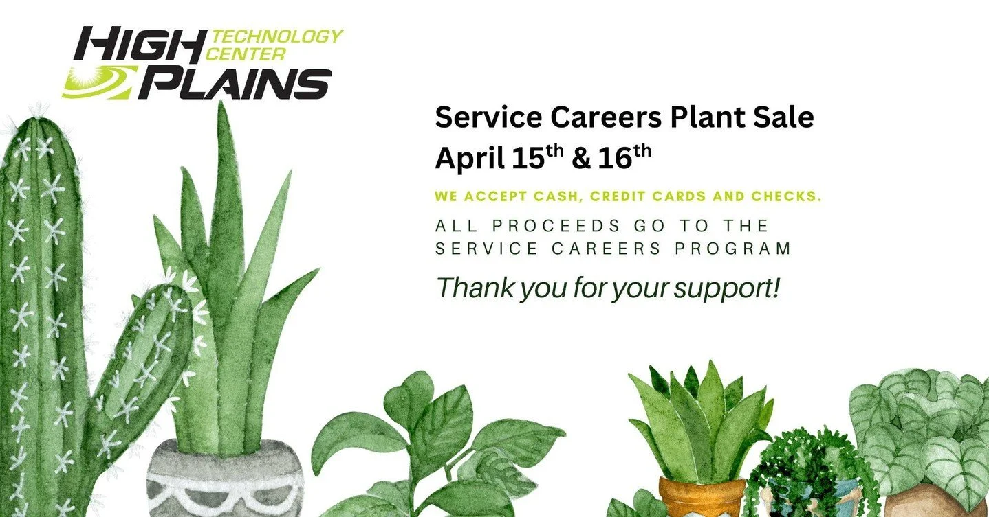 🌱 Save the Date! 🌱

Mark your calendar for the HPTC Service Careers Plant Sale on April 15&ndash;16! Our Service Careers students have been working hard all year and are looking forward to sharing the results of their dedication with the community.