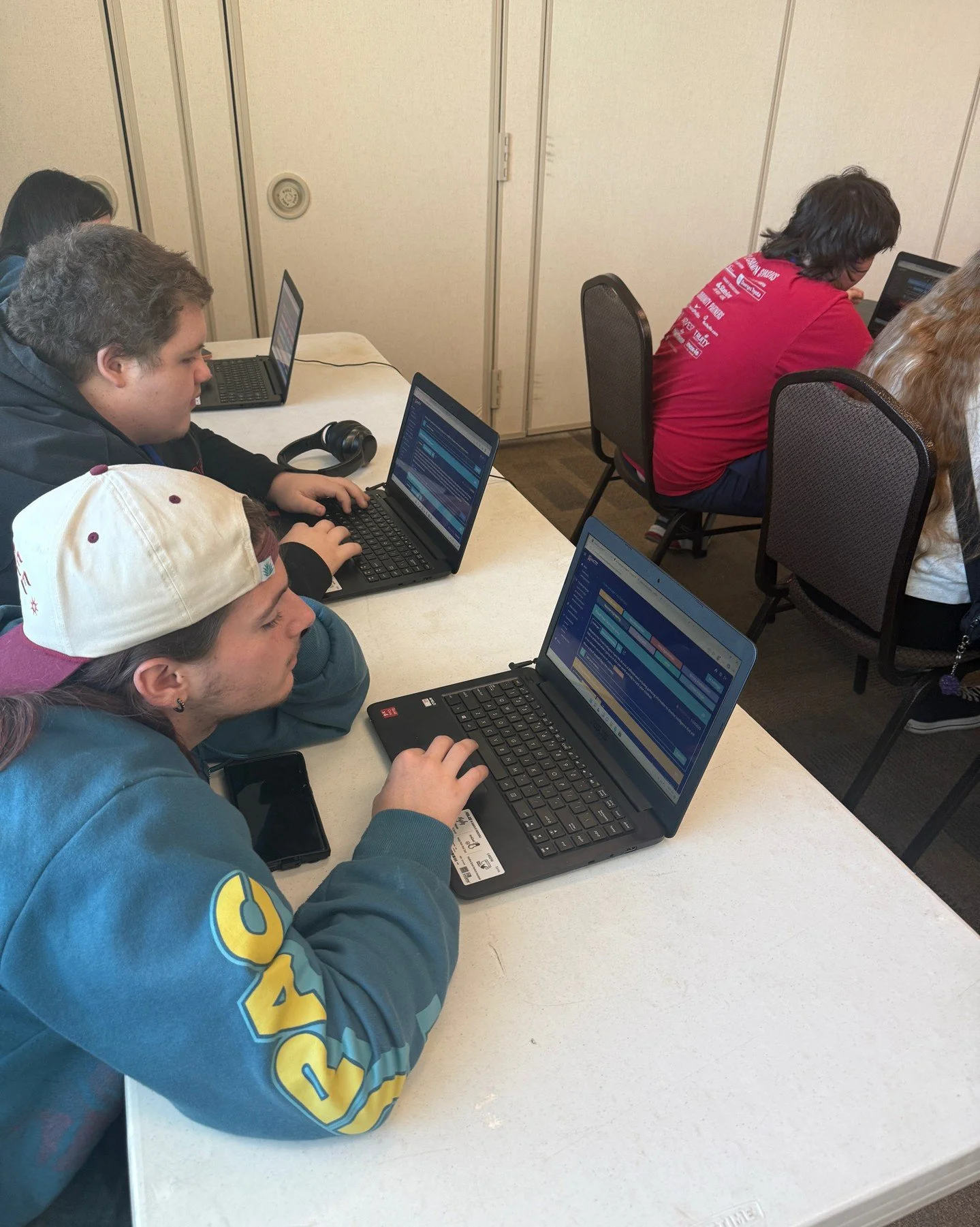 Noah Pena and Aaron Albino represented the HPTC multimedia program at the BSides Cyber Security Conference in Glenpool, OK yesterday. They dove into hands-on learning experiences focused on everything from programming and cybersecurity terminology to