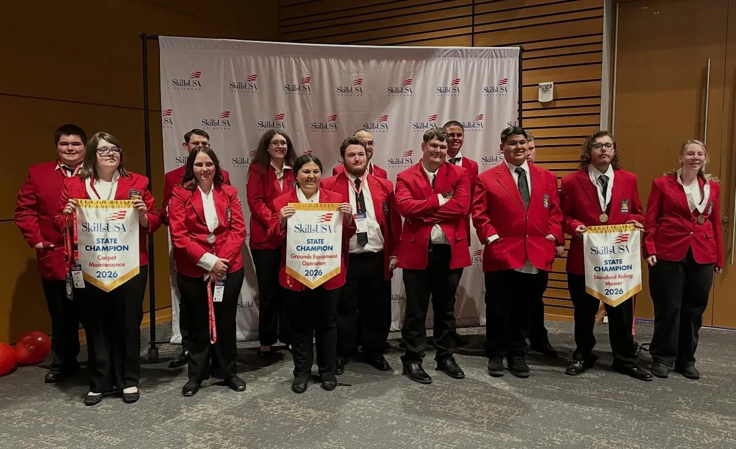 SkillsUSA State contest Results &mdash; Congrats! 🎉

🥇 Gold
Preston Laverty &ndash; Standard Mower
Mia Reaves &ndash; Grounds Equipment
Ryan Harrison &ndash; Low Speed Buffing
Erin Bain &ndash; Carpet Maintenance

🥈 Silver
Keegan Noble &ndash; Sta
