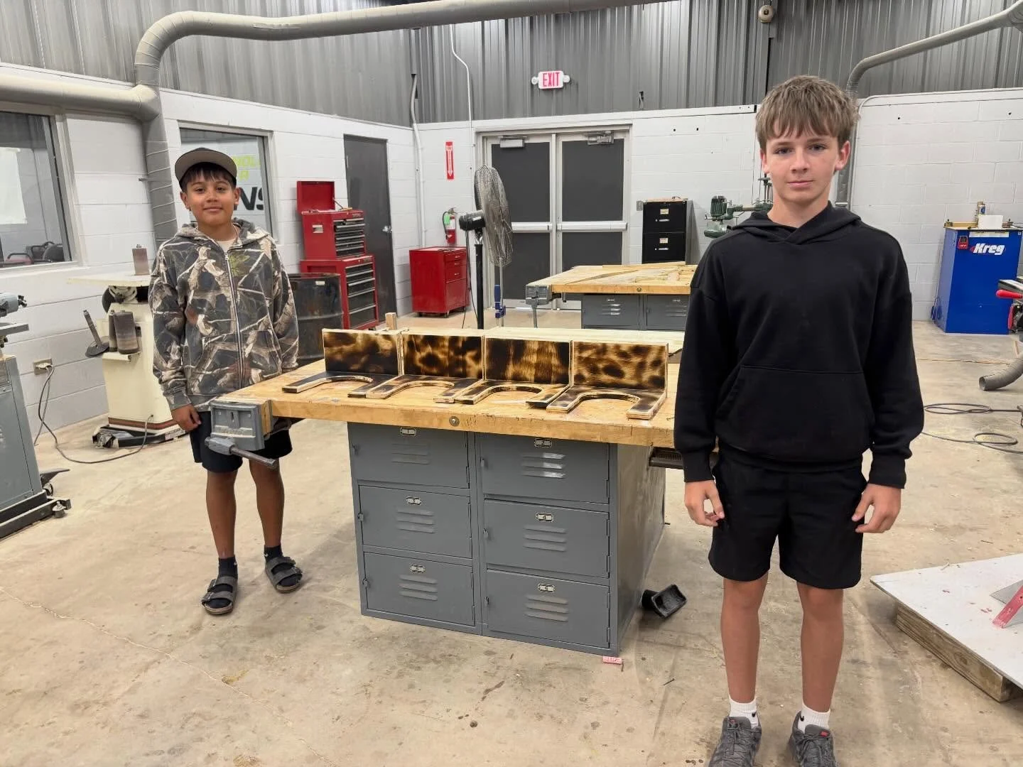 Axel Porras and Logan Strong, Turpin TAP students, are putting their skills to work through their studies in Construction. 🔨👏