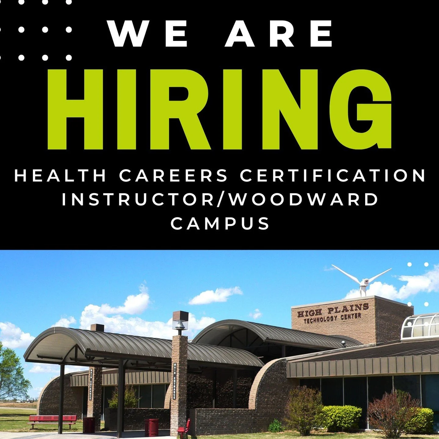 HPTC is now hiring a Health Careers Certification Instructor for our Woodward campus! Click here for more info: https://www.hptc.edu/employment-opportunities